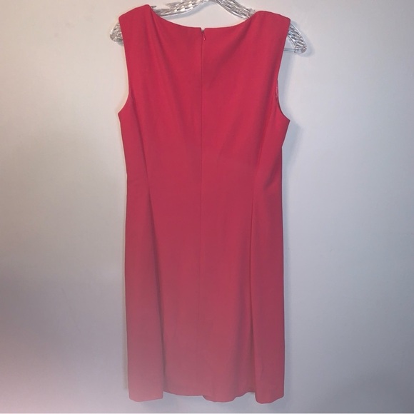 Tahari Shift Sleeveless Dress Bright Pink 8 - Picture 3 of 8